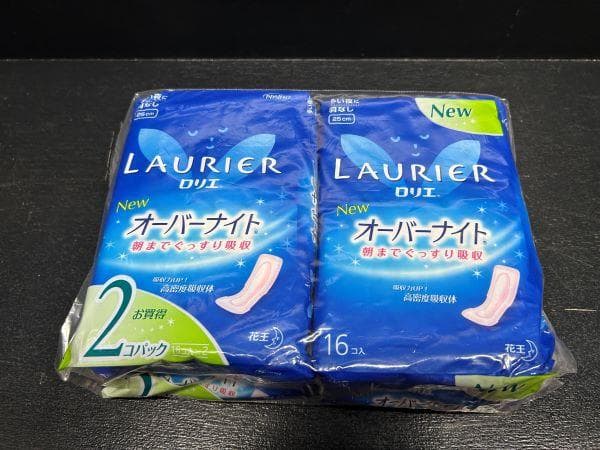 Y未使用保管品 花王　ロリエ　オーバーナイト　ナプキン　多い夜　羽なし　25㎝S