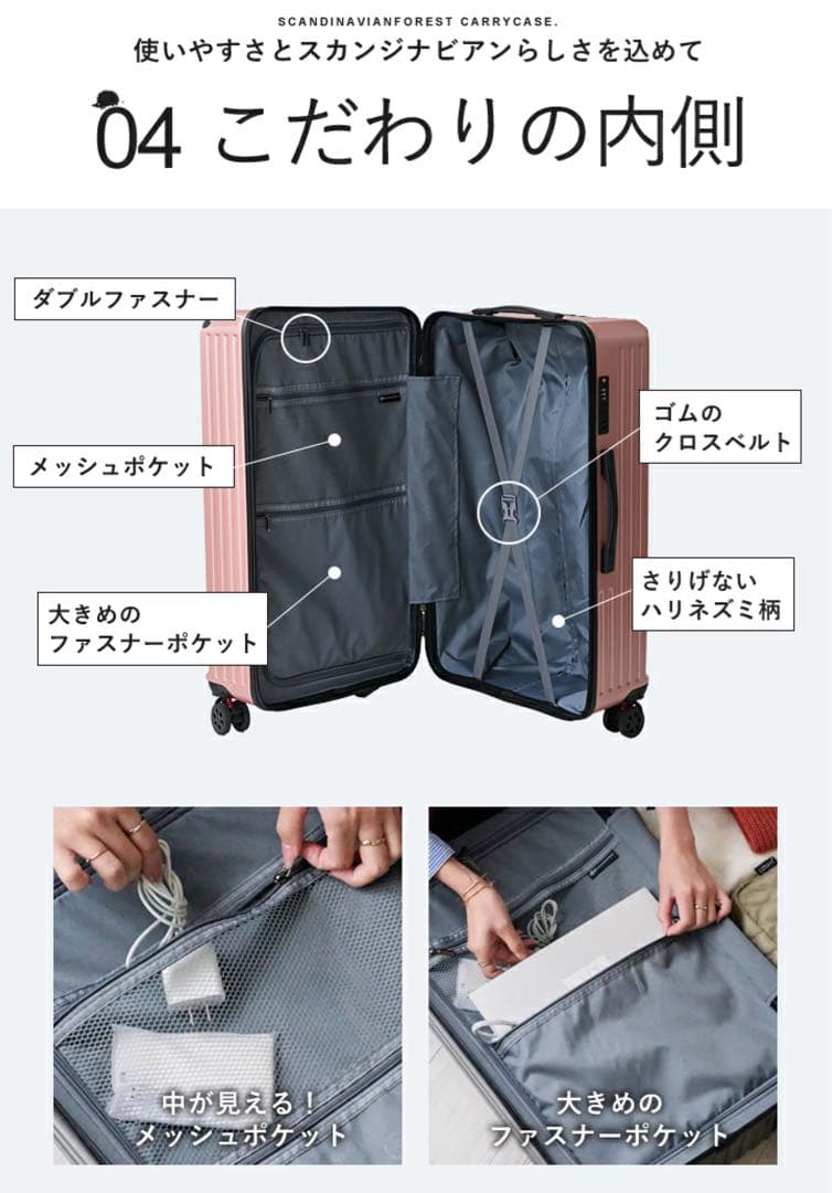 【新品 】スカンジナビアンフォレスト スーツケース Sサイズ アイボリーベージュ