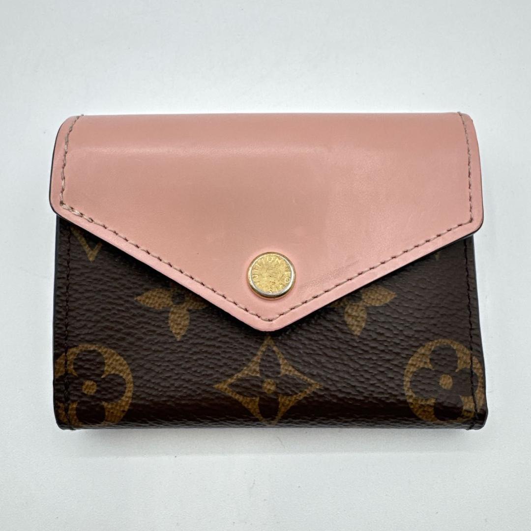 ルイヴィトン ポルトフォイユ・ゾエ モノグラム 三つ折り財布 ローズバレリーヌ