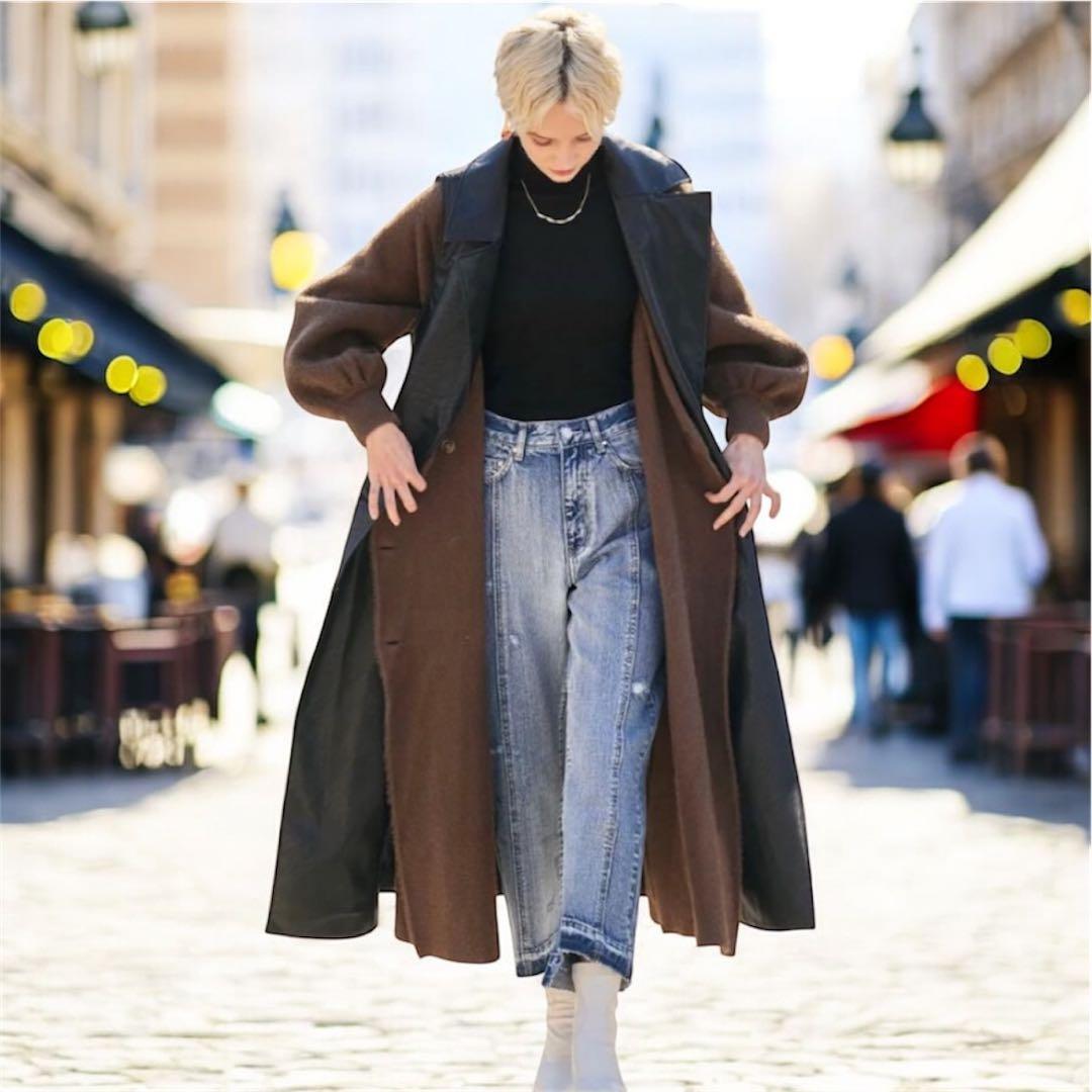新品タグ♡完売品✨️コースタイル ニットコート ロング アンサンブル