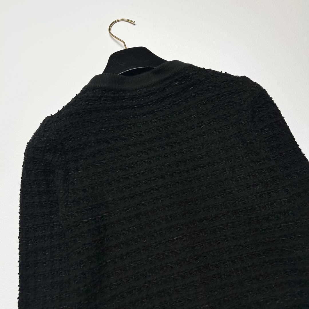 23AW✨Rene ルネ ツイード ニット カーディガン パール ブラック 近年
