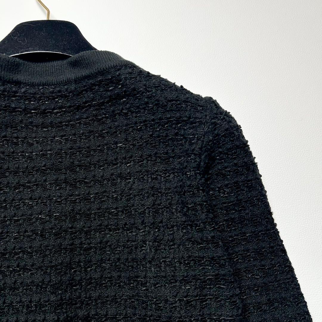 23AW✨Rene ルネ ツイード ニット カーディガン パール ブラック 近年