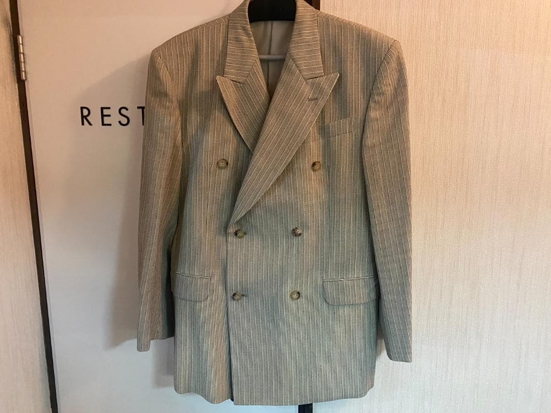 【希少】MEN’S TENORAS ダブルスーツ セットアップ 白×グレー M