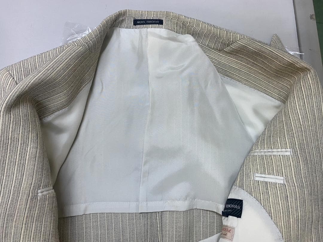 【希少】MEN’S TENORAS ダブルスーツ セットアップ 白×グレー M