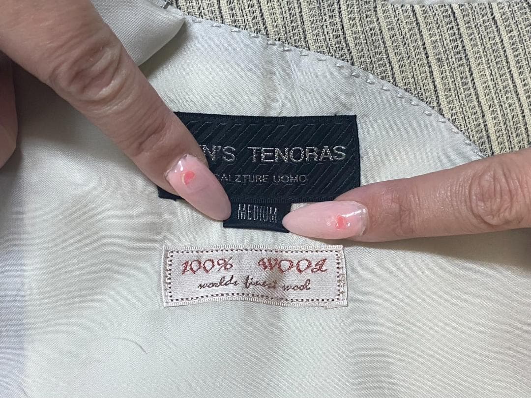 【希少】MEN’S TENORAS ダブルスーツ セットアップ 白×グレー M