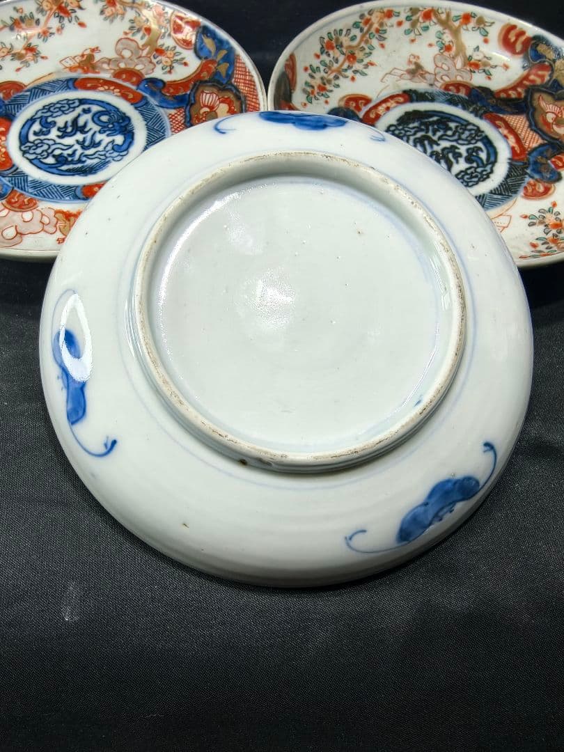 古伊万里 色絵金彩小皿3枚 手描き 骨董 旧家蔵出し美品 時代物 古美術