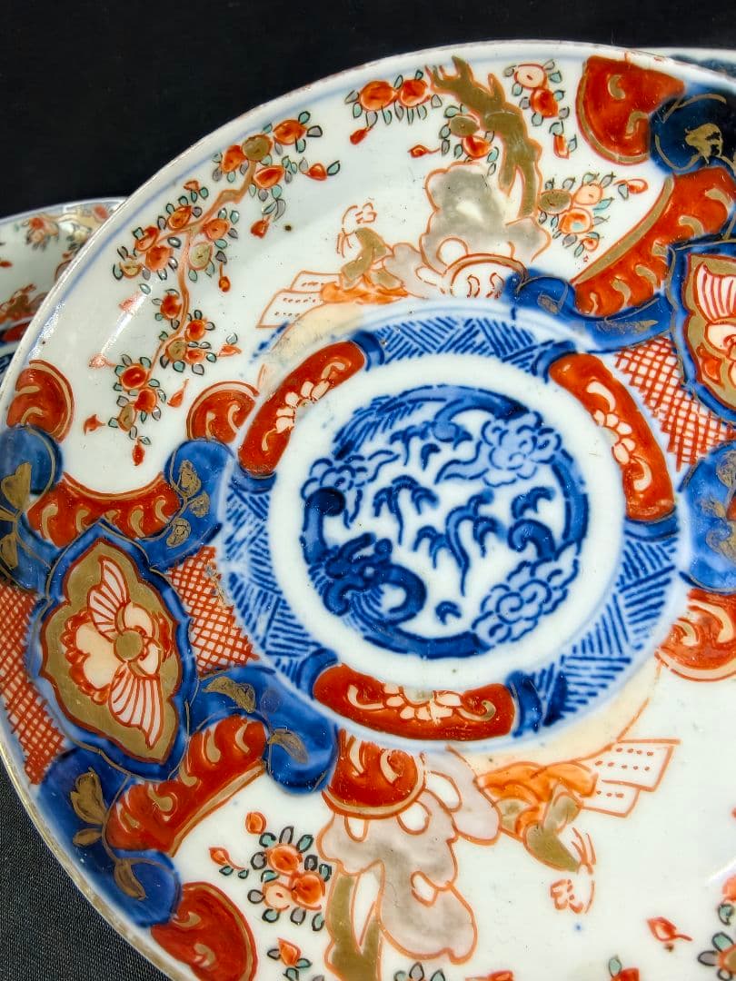 古伊万里 色絵金彩小皿3枚 手描き 骨董 旧家蔵出し美品 時代物 古美術