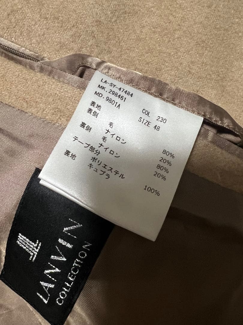 LANVIN COLLECTIONグレージュ フード付き フーテッドコート48
