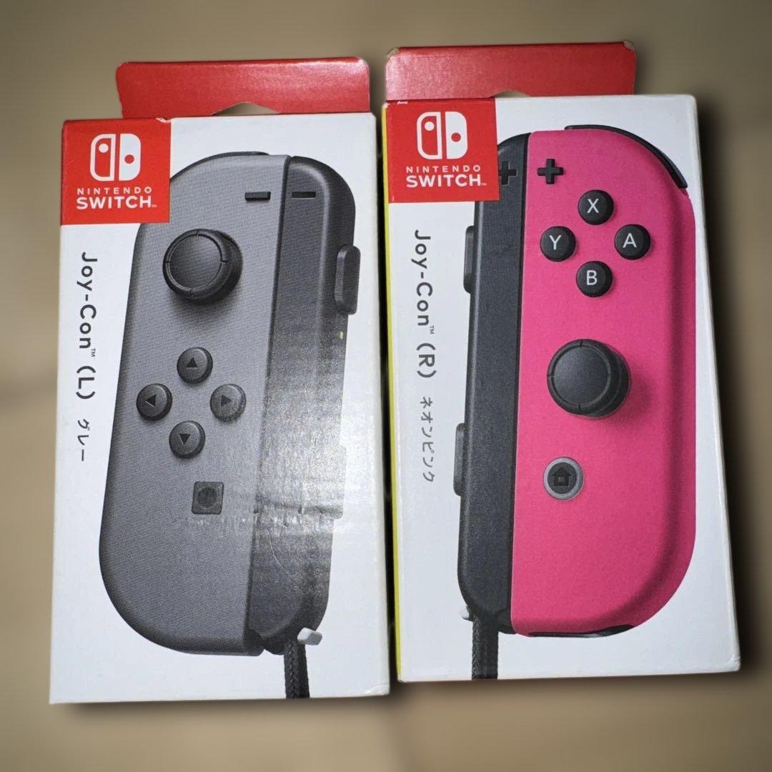 新品未使用　Switch Joy-Con ジョイコン　グレー　ネオンピンク
