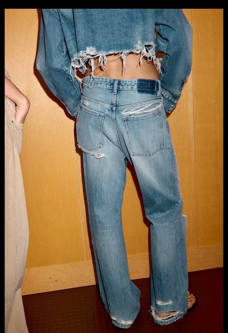 ZARA TRF ダメージ加工ボーイフレンドデニムパンツ　32 5号サイズ 完売