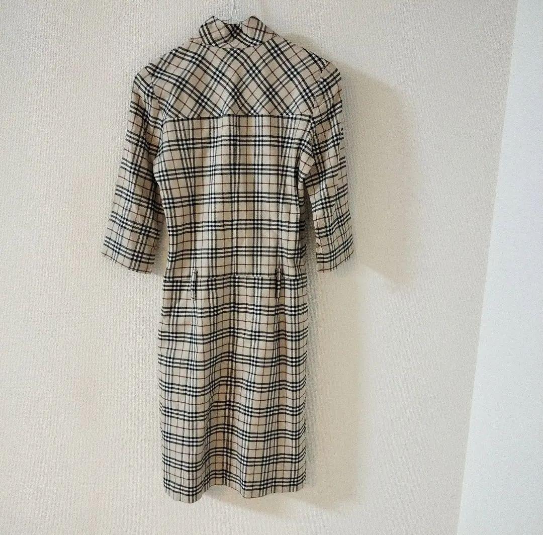 チェック柄 七分袖ワンピース　BURBERRY