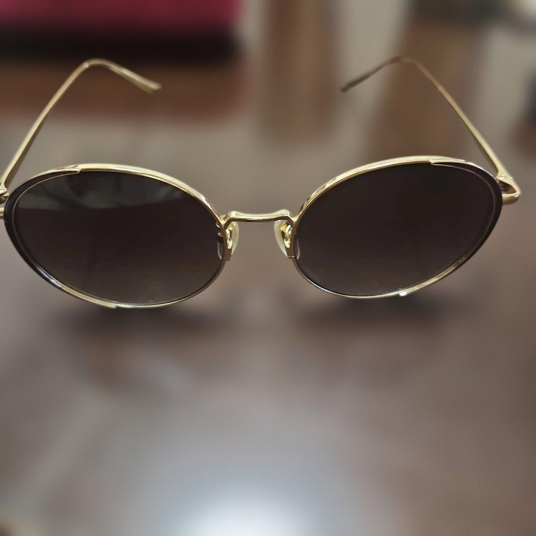 GUCCI ゴールドラウンドサングラス