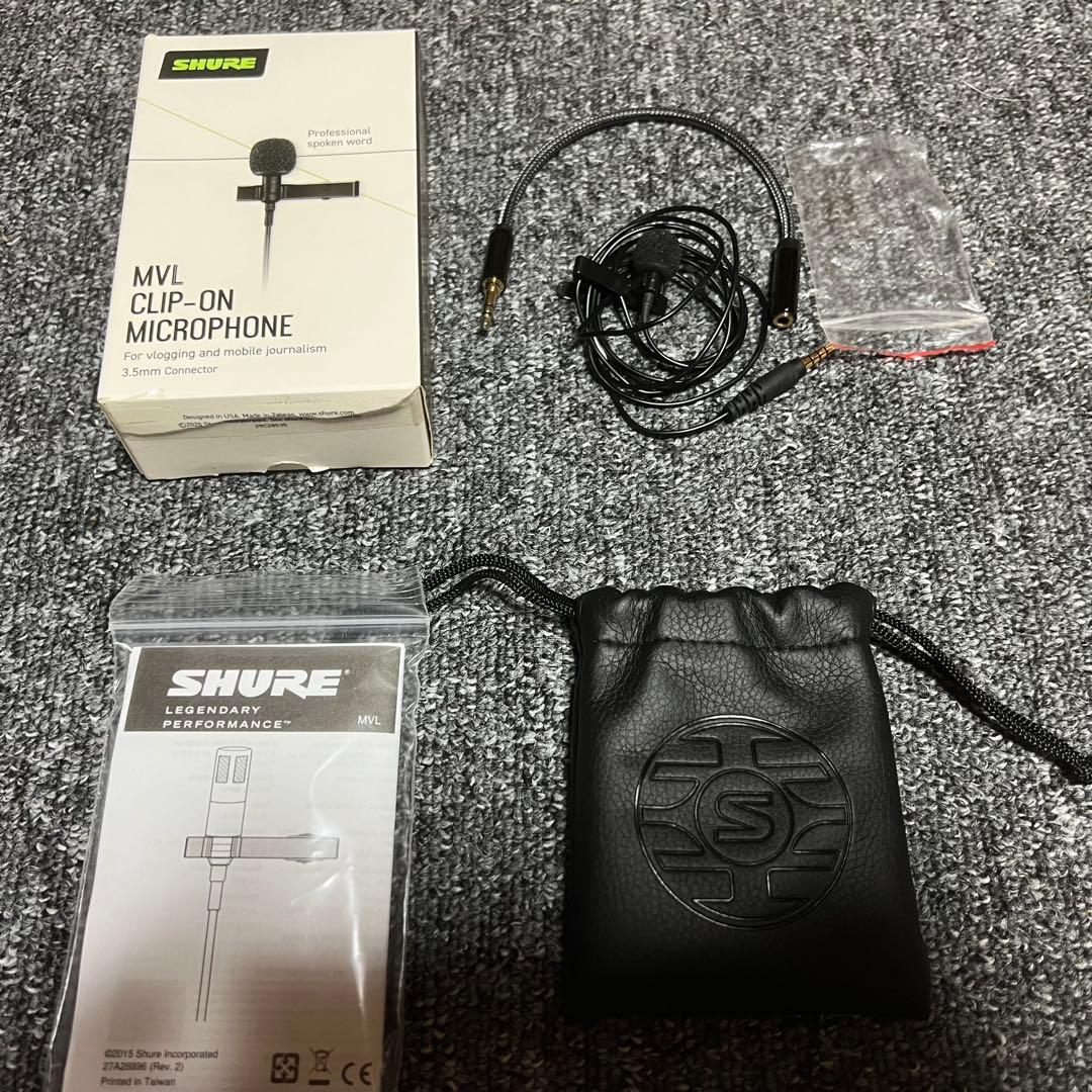 SHURE MVL CLIP-ON MICROPHONE 変換付き