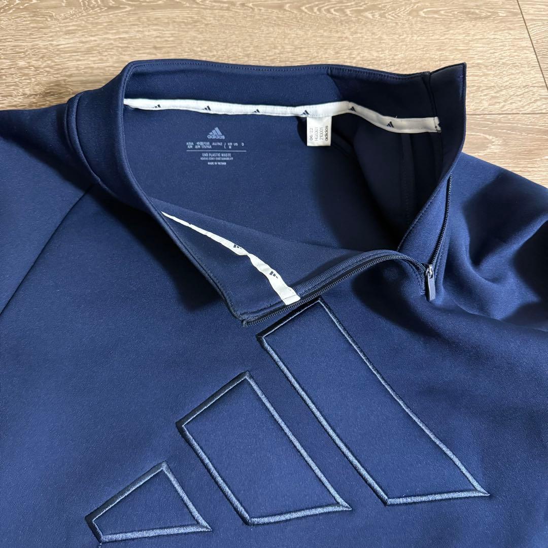 美品 adidas ゴルフウェア スウェット 長袖クルーネックスウエット L