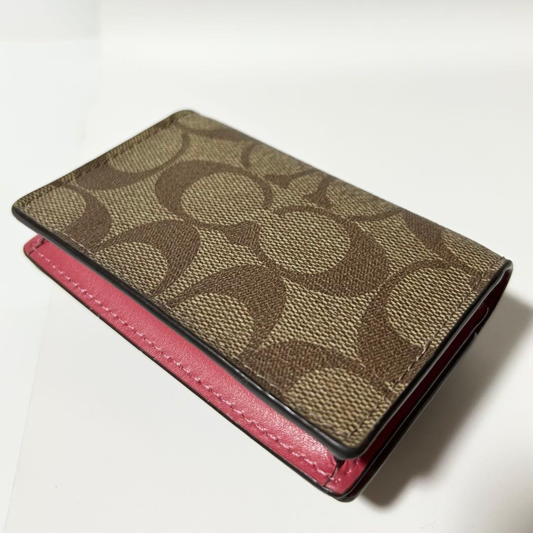 極美品 COACH コーチ シグネチャー レザー カードケース 名刺入れ