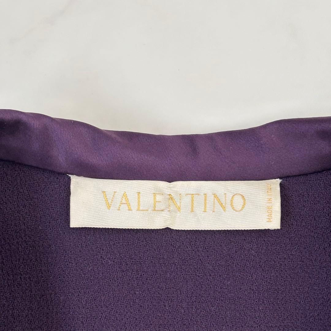 【美品】ヴァレンティノ イブニングジャケット イタリア製 梨地ウール リボン