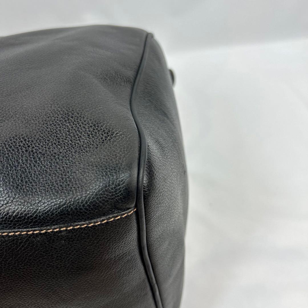 【美品】ダンヒル　ボストンバッグ　レザー　ロゴ金具　デカボストン　黒　旅行バッグ