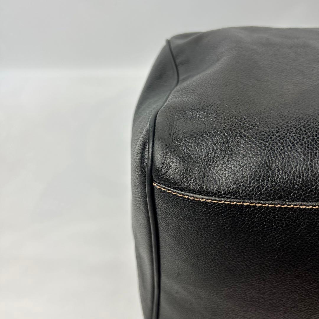 【美品】ダンヒル　ボストンバッグ　レザー　ロゴ金具　デカボストン　黒　旅行バッグ
