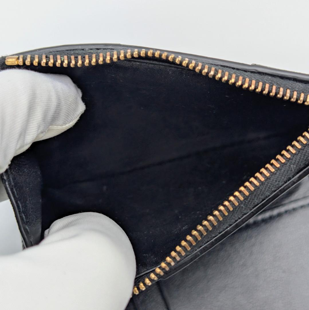 ボッテガヴェネタ カセット 二つ折りファスナーウォレット ブラック RFID