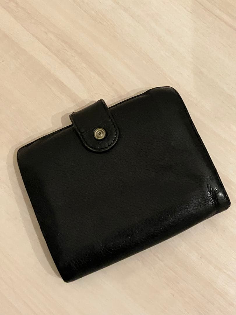 CHANEL シャネル　ココマーク　キャビアスキン　がま口　二つ折り財布　黒