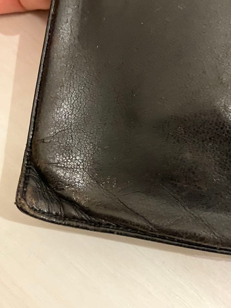CHANEL シャネル　ココマーク　キャビアスキン　がま口　二つ折り財布　黒