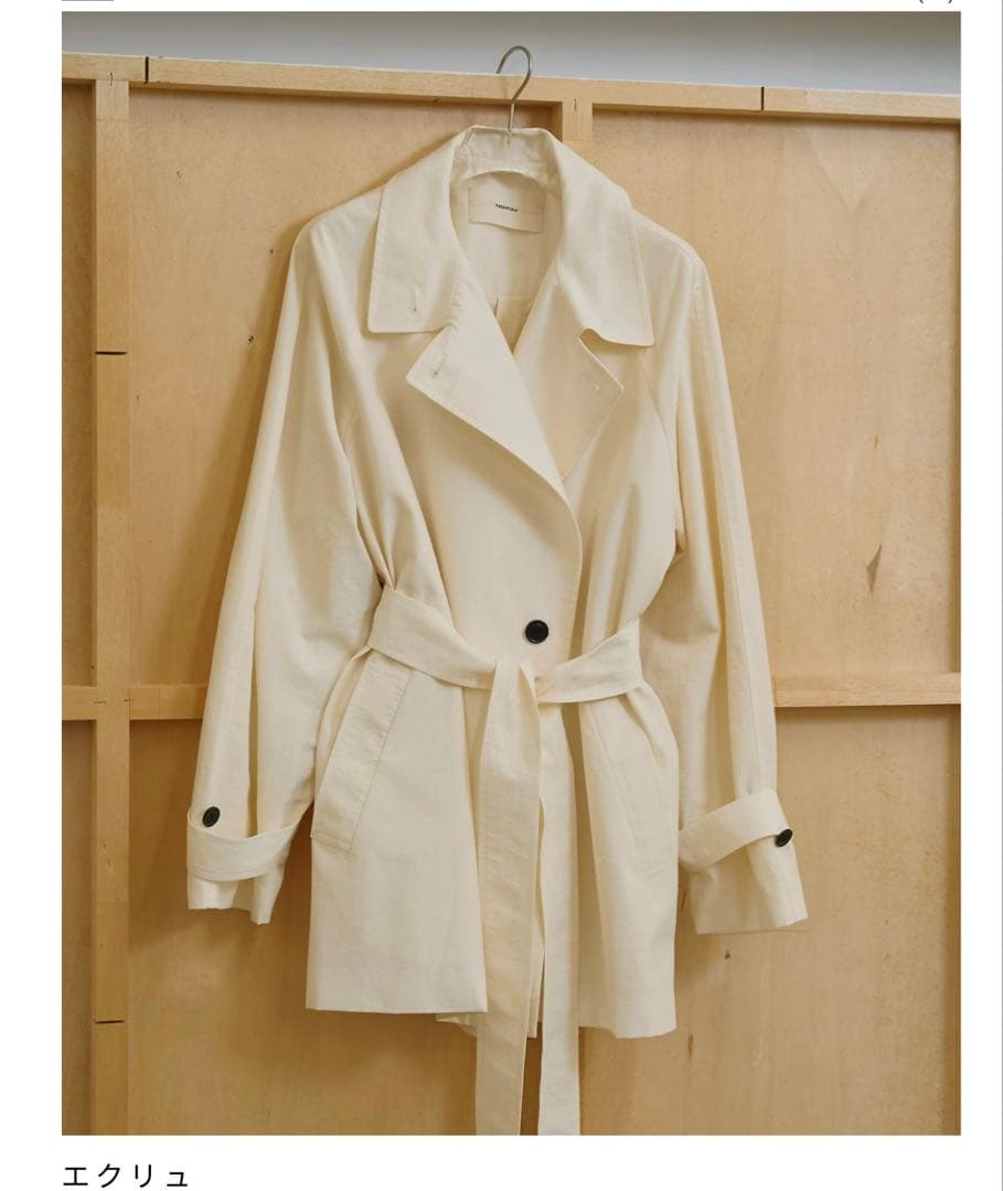 todayful Spring Short Trench キナリ　エクリュ36