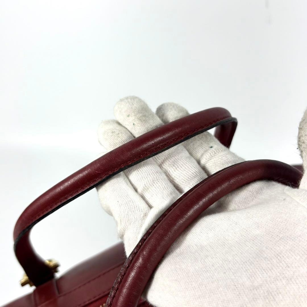 ✨美品✨カルティエ ミニボストン マストライン 本革 ゴールド金具 ボルドー