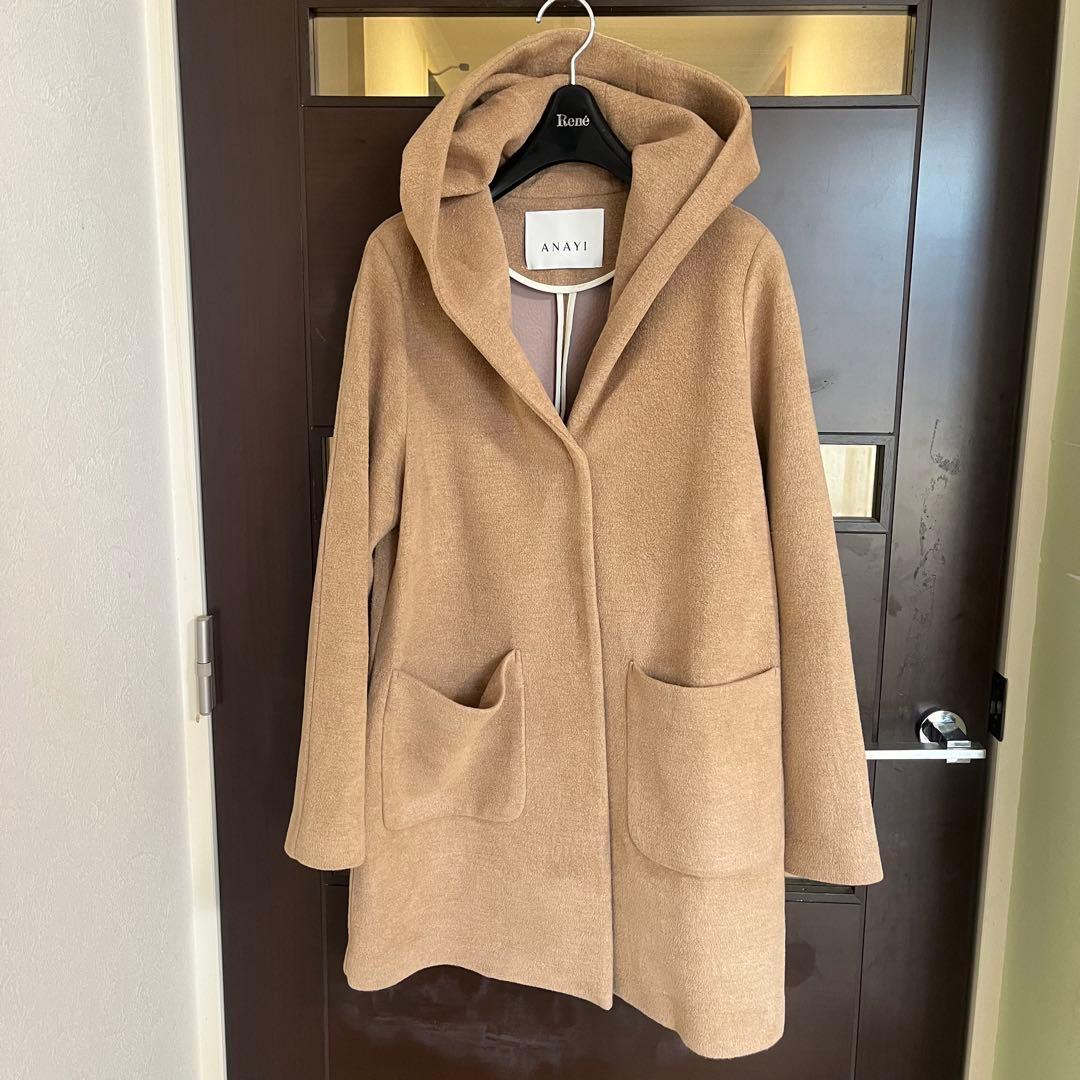 新品☆ANAYI バイカラーボンディングフードコート/セオリー、23区、ロペ