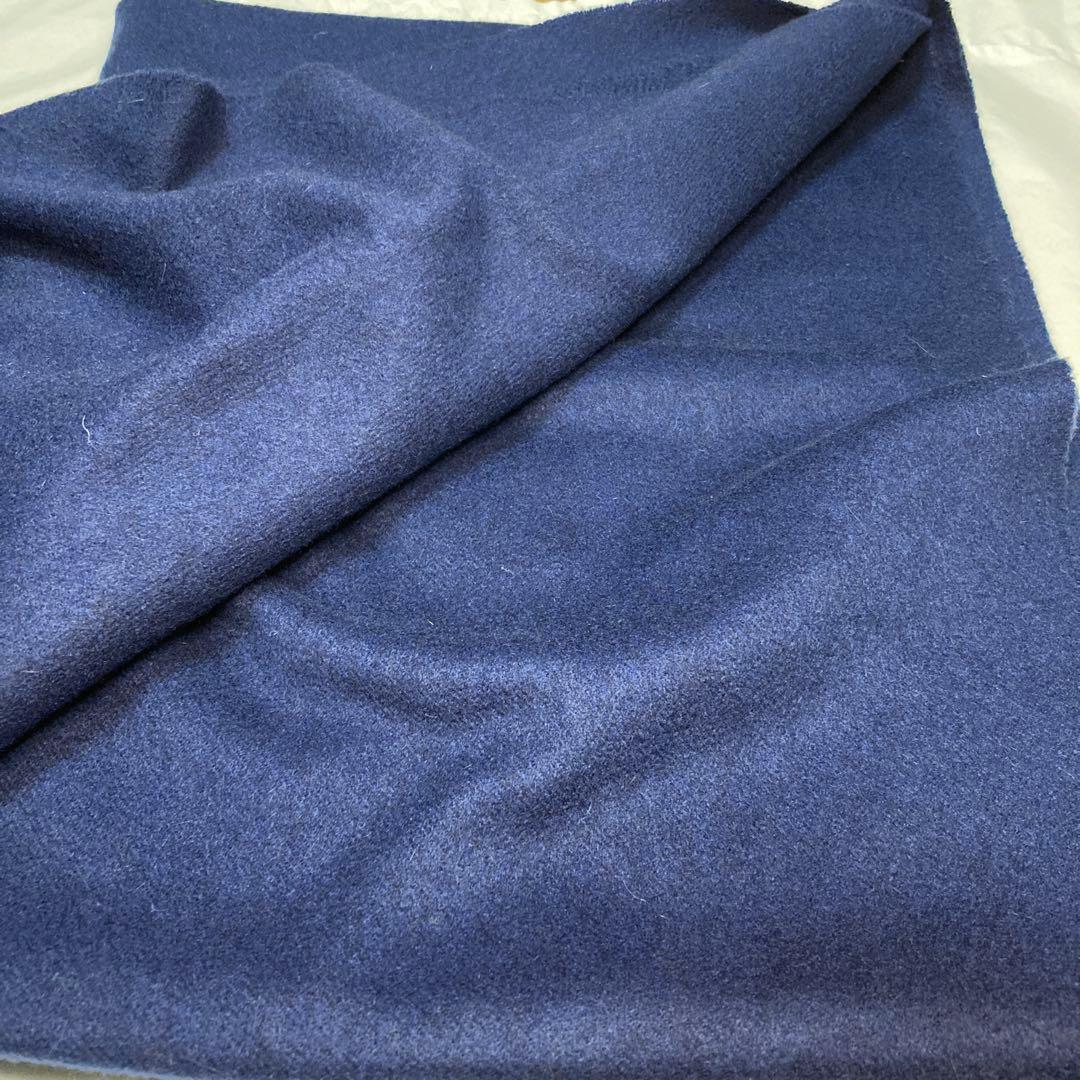 美品 ジョンストンズ カシミヤ100％ 大判ストール ライトネイビー 国内正規品