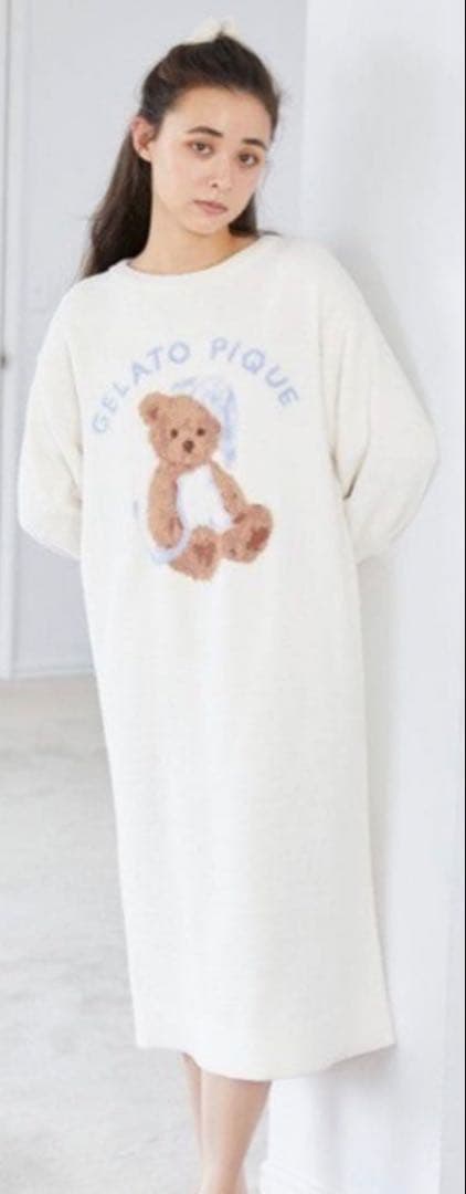 gelato pique GOOD NIGHT BEAR ジャガードワンピース