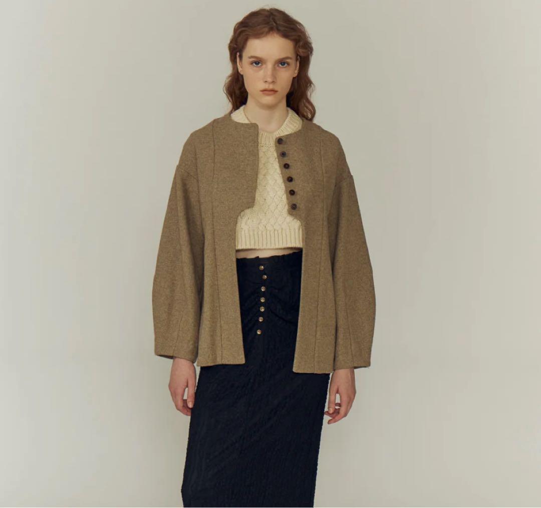 Eaphi CURVE CUT LINE JACKET 【brown】