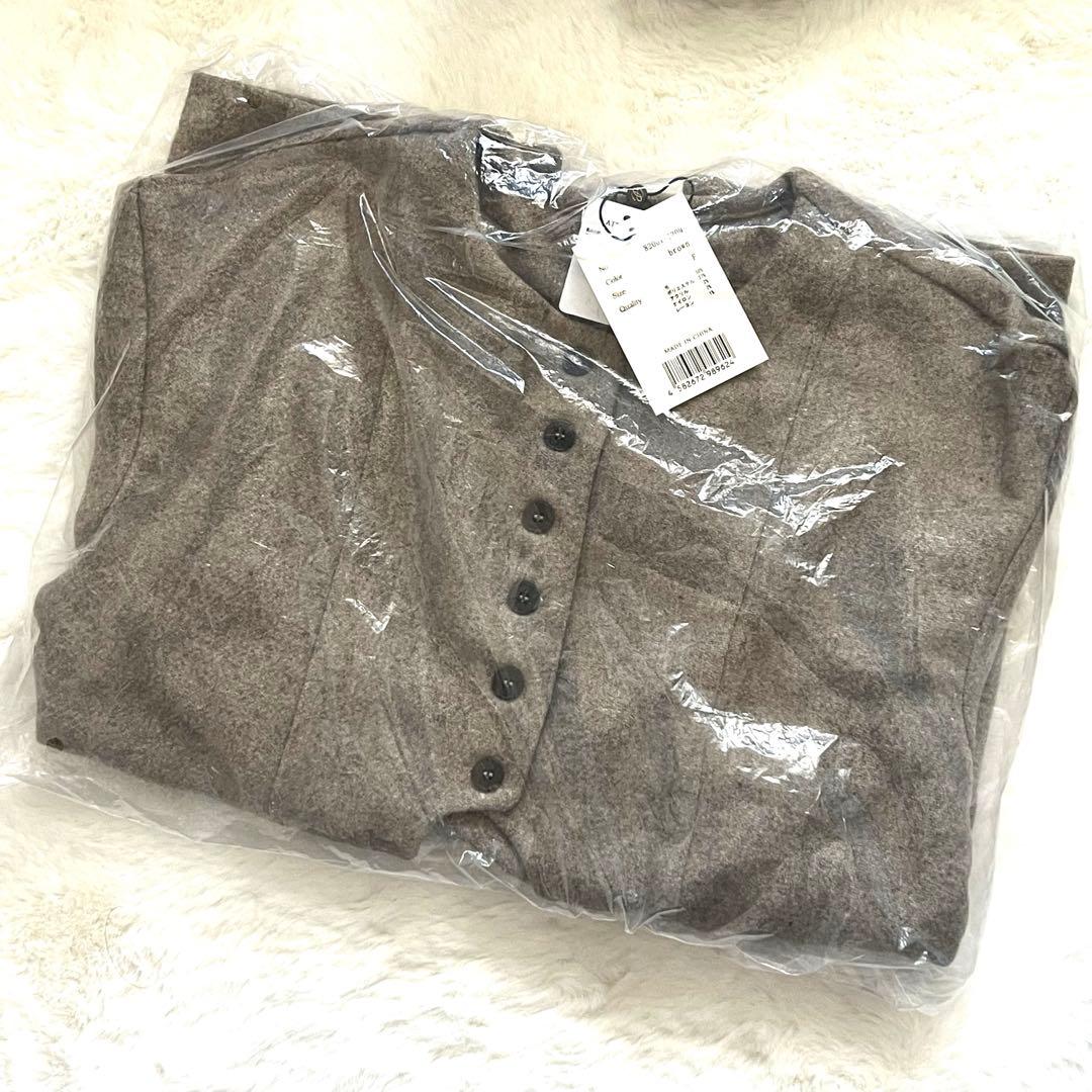 Eaphi CURVE CUT LINE JACKET 【brown】