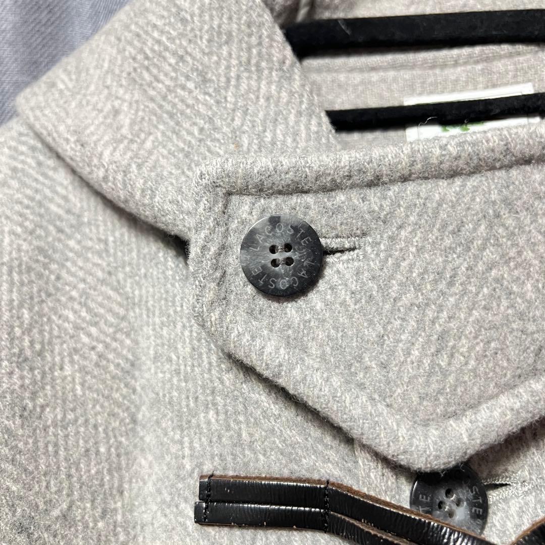 VINTAGE LACOSTE フーデッドダッフルコート ウール グレー