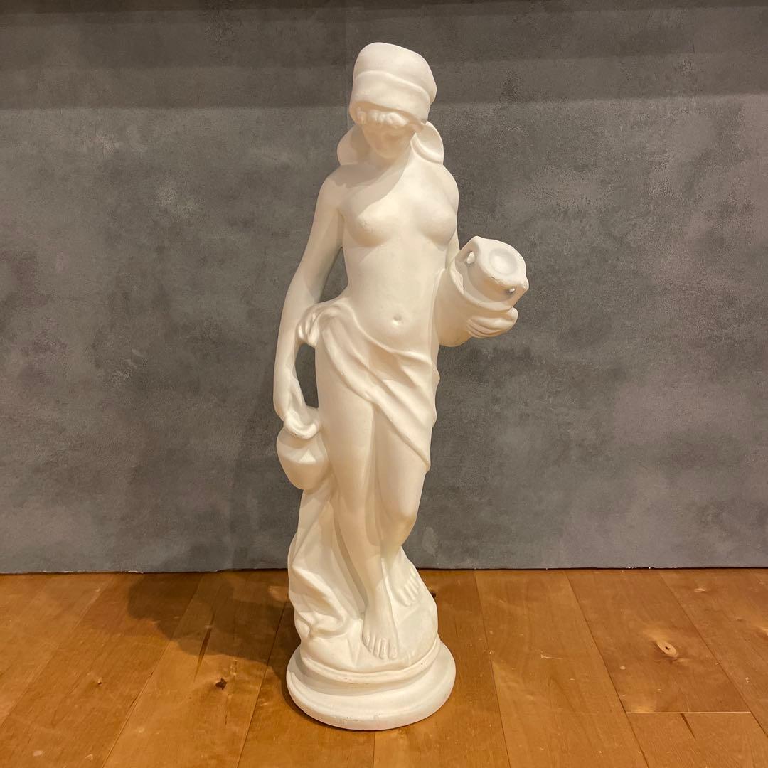 石膏像 水の精 ホワイト陶器製女性像 約65.5cm