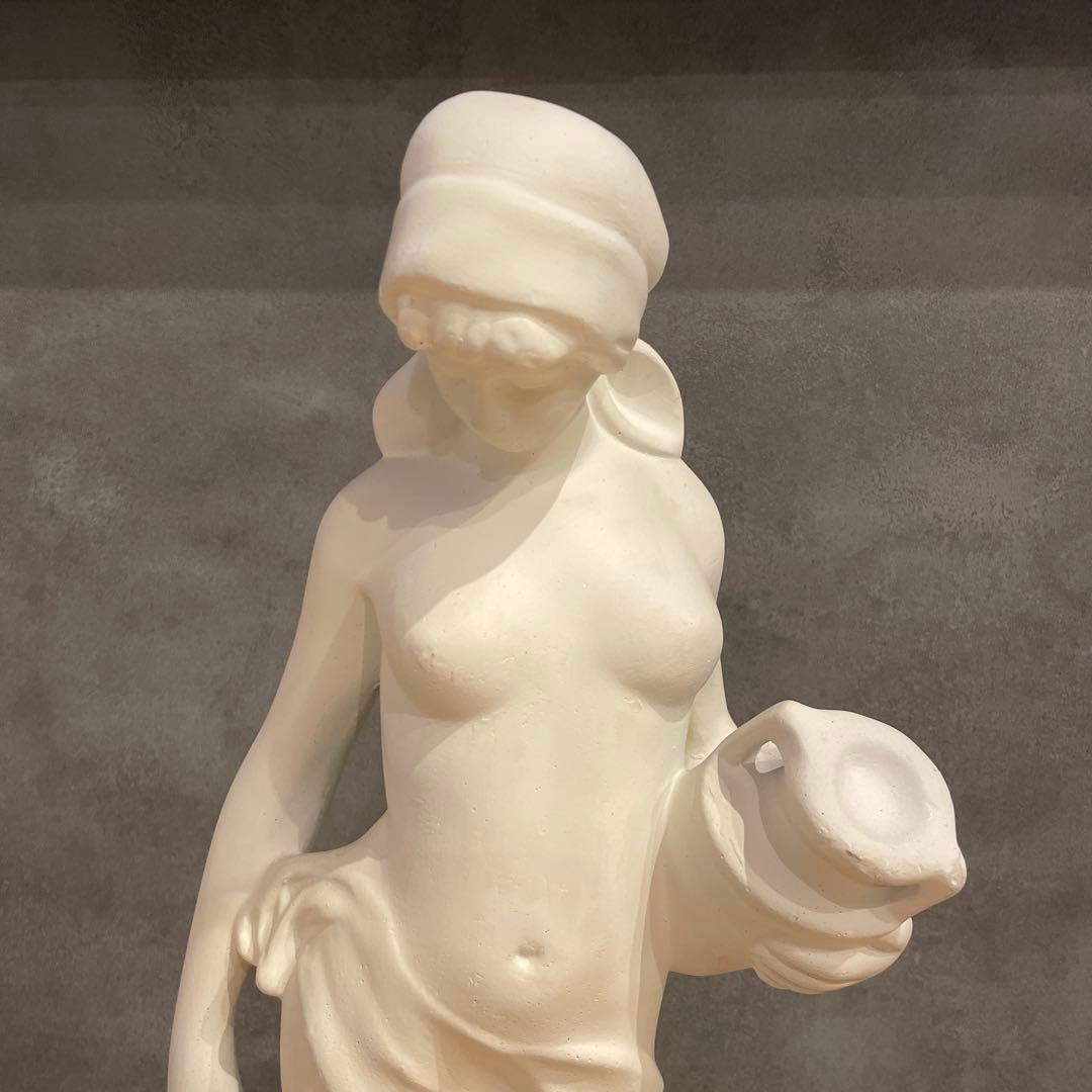 石膏像 水の精 ホワイト陶器製女性像 約65.5cm