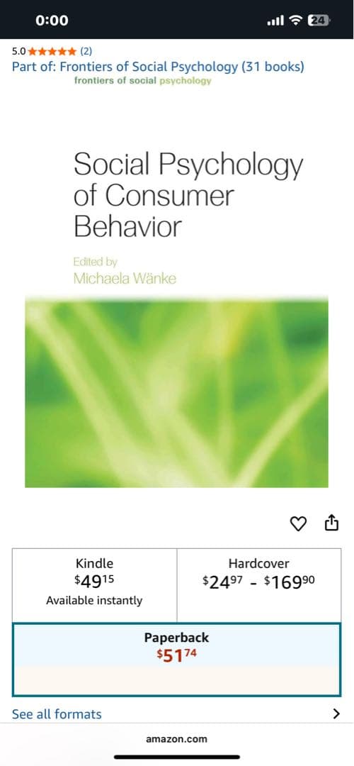 洋書 Social Psychology of Consumer Behavior