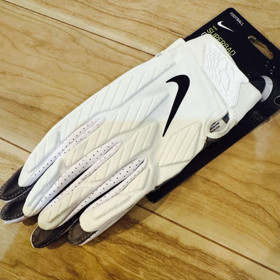 ナイキ メンズ アメフト グローブ XL ホワイト 手袋 NIKE フットボール