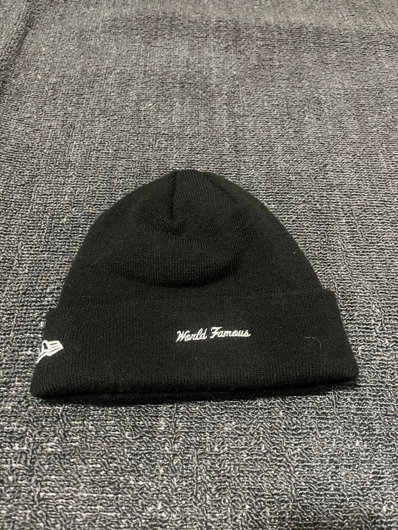 帝*様 Supreme 黒 ニット帽 World Famous