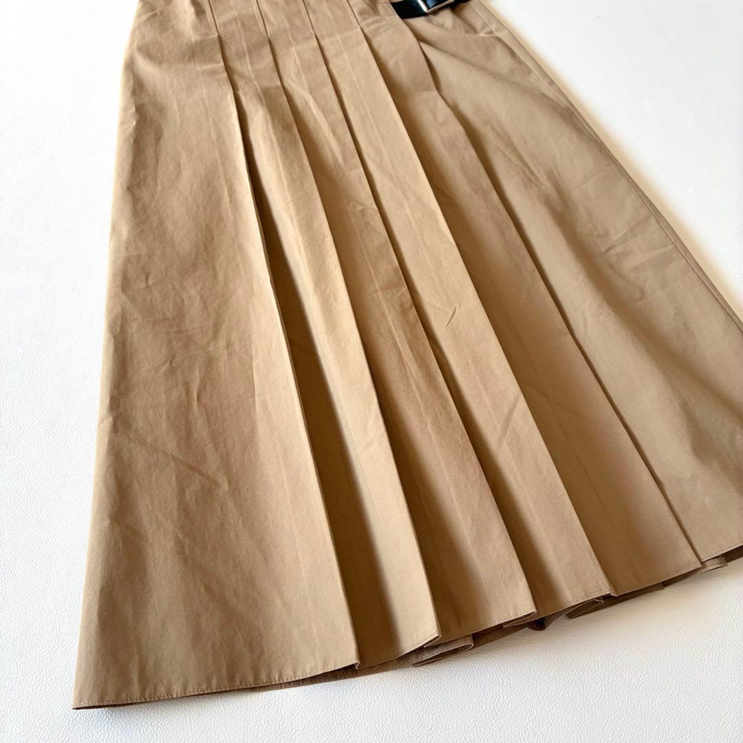 極美品✨オニールオブダブリン　ラップスカート　プリーツ　無地　コットン　ベージュ