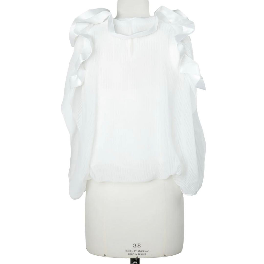 トップス sacai Satin Chiffon Embroidery Pullover