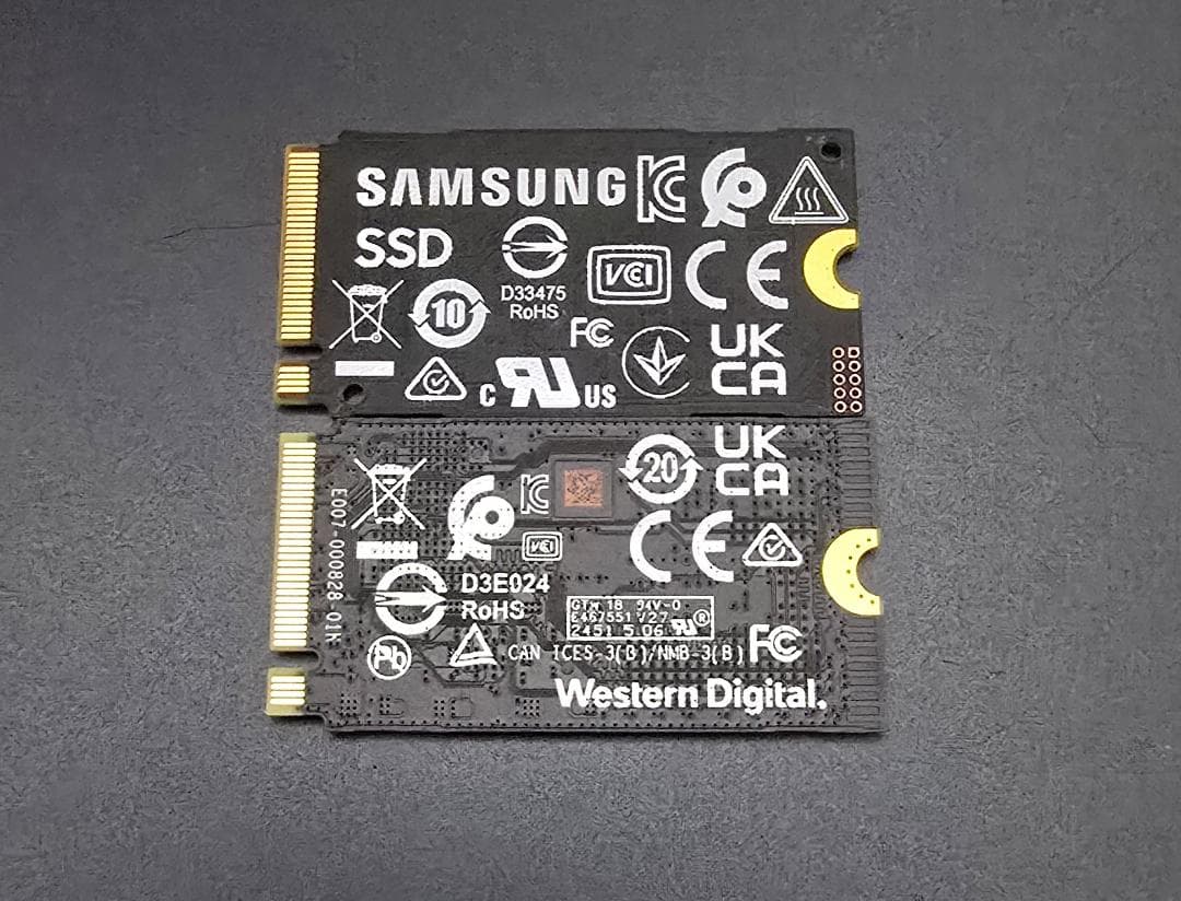 中古 M.2 NVMe SSD 512GB 2枚セット　1-2