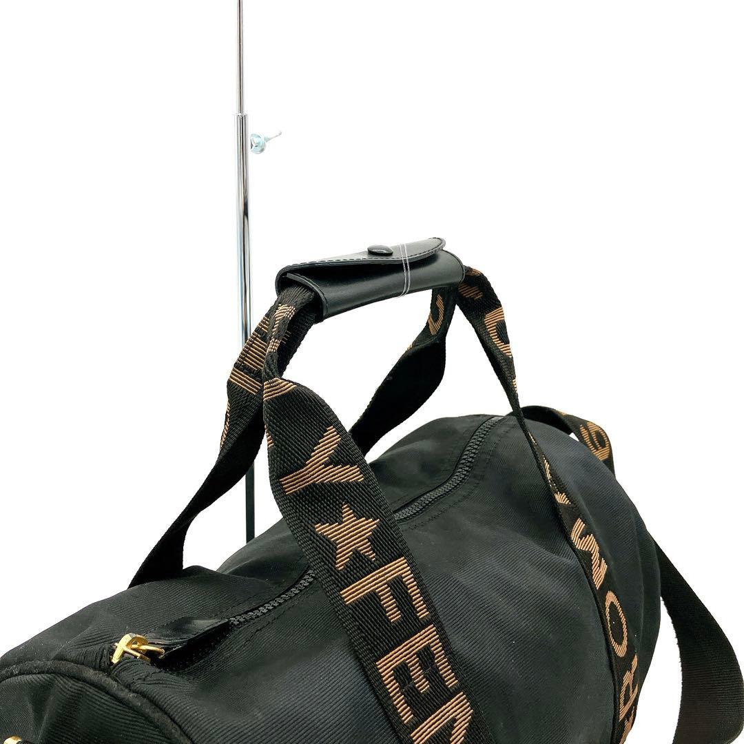 【FENDI】2wayバッグ ミニボストンバッグ　ロゴライン ナイロン　ブラック