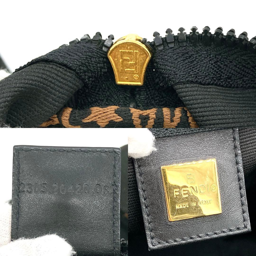 【FENDI】2wayバッグ ミニボストンバッグ　ロゴライン ナイロン　ブラック