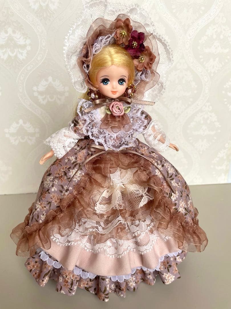 リカちゃん服　ドレス　小花✖️ピンク　４点セット　ハンドメイド