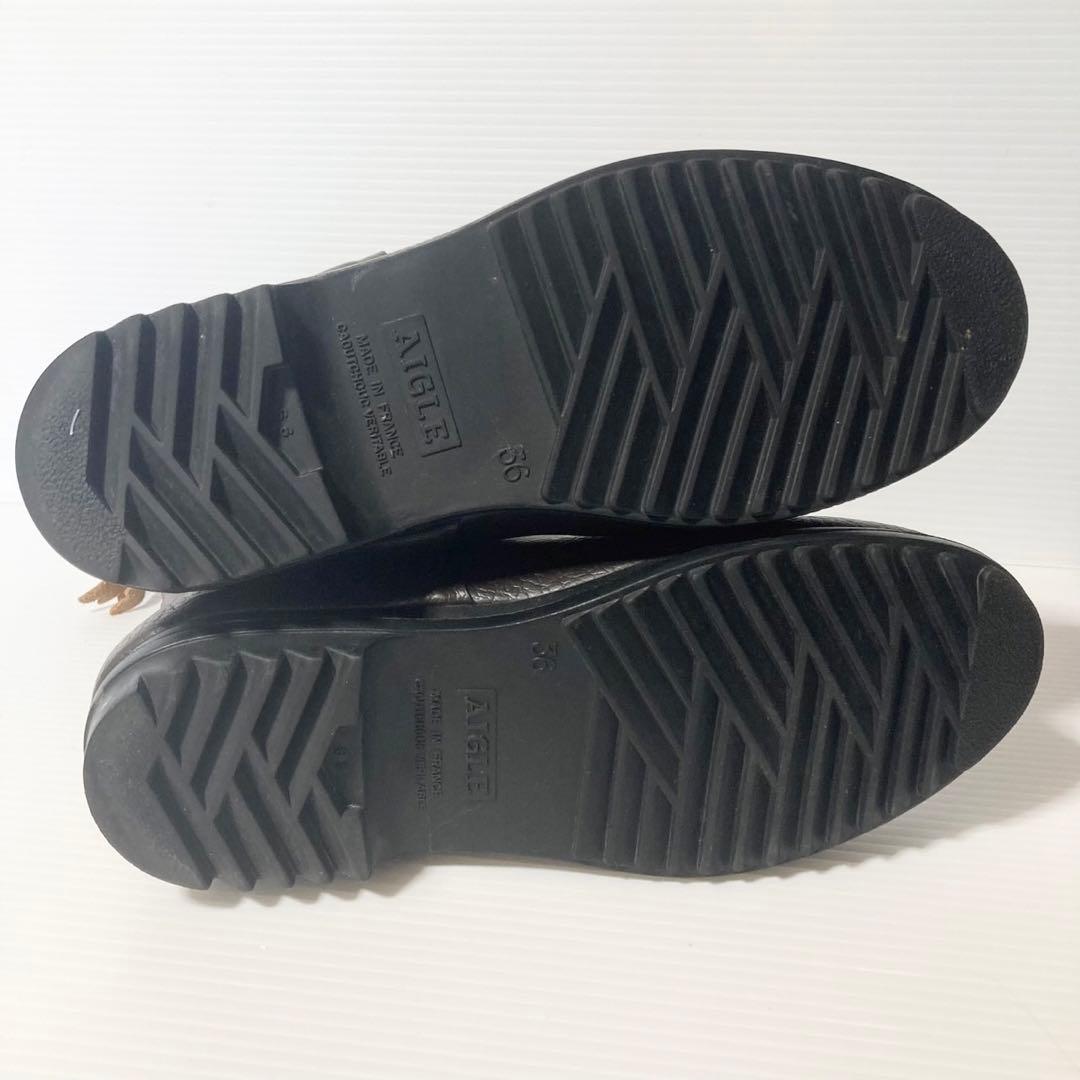 AIGLE エーグル ラバーブーツ ビゾン ブラウン 23cm