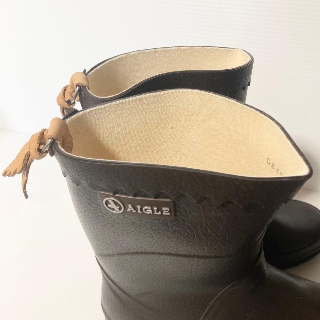 AIGLE エーグル ラバーブーツ ビゾン ブラウン 23cm
