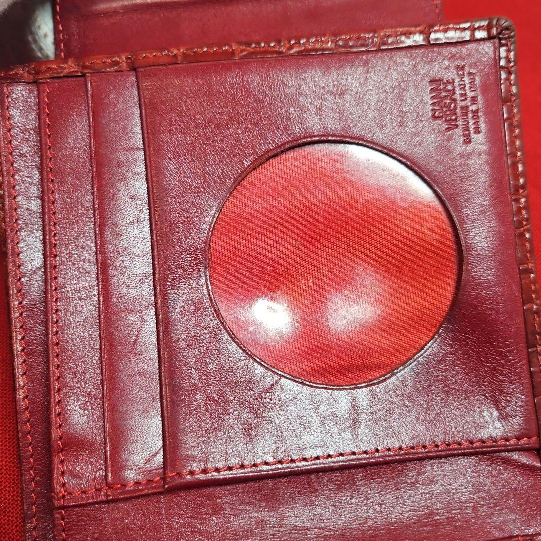 希少 GIANNI VERSACE ブラウン クロコ型押し 財布 ヴィンテージ