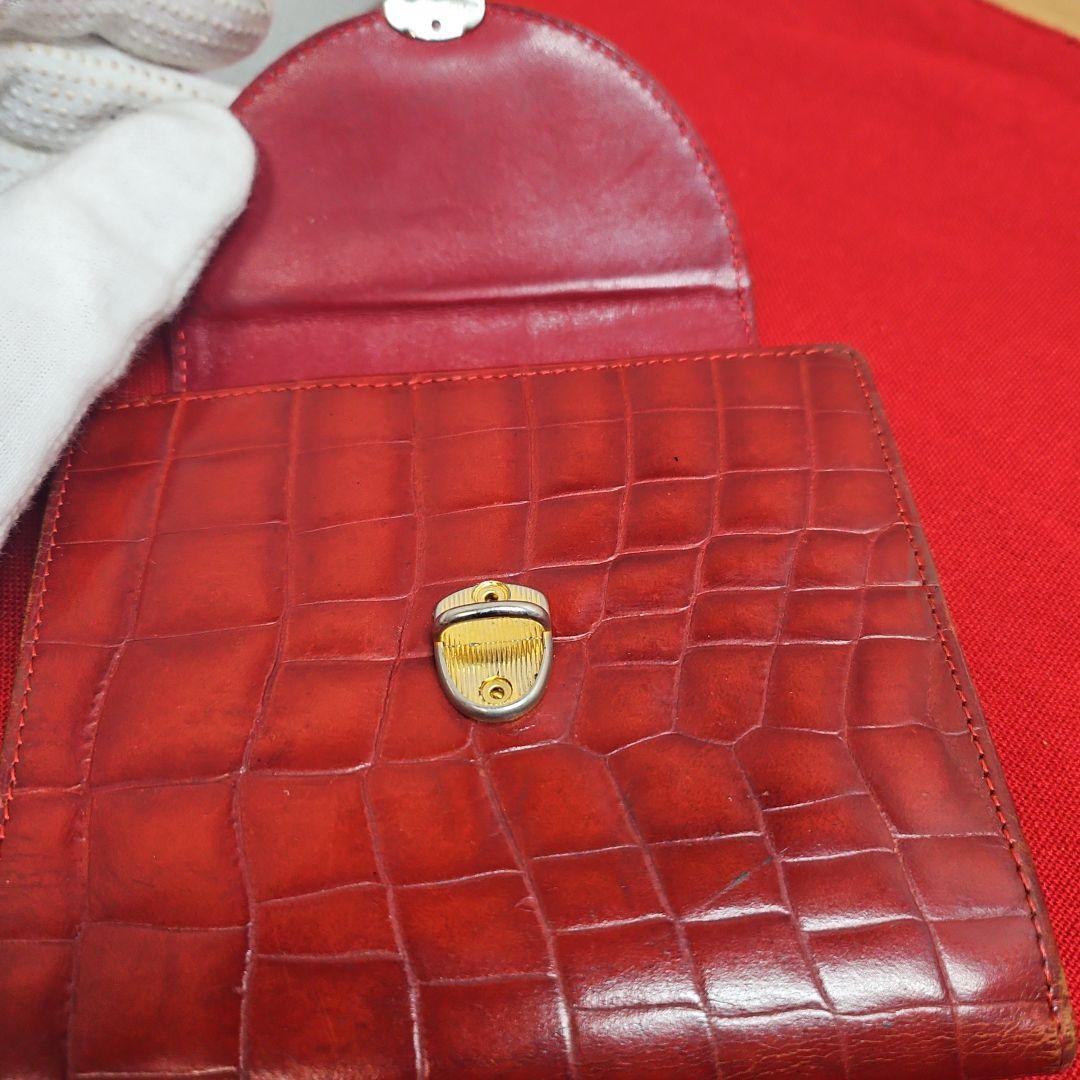 希少 GIANNI VERSACE ブラウン クロコ型押し 財布 ヴィンテージ