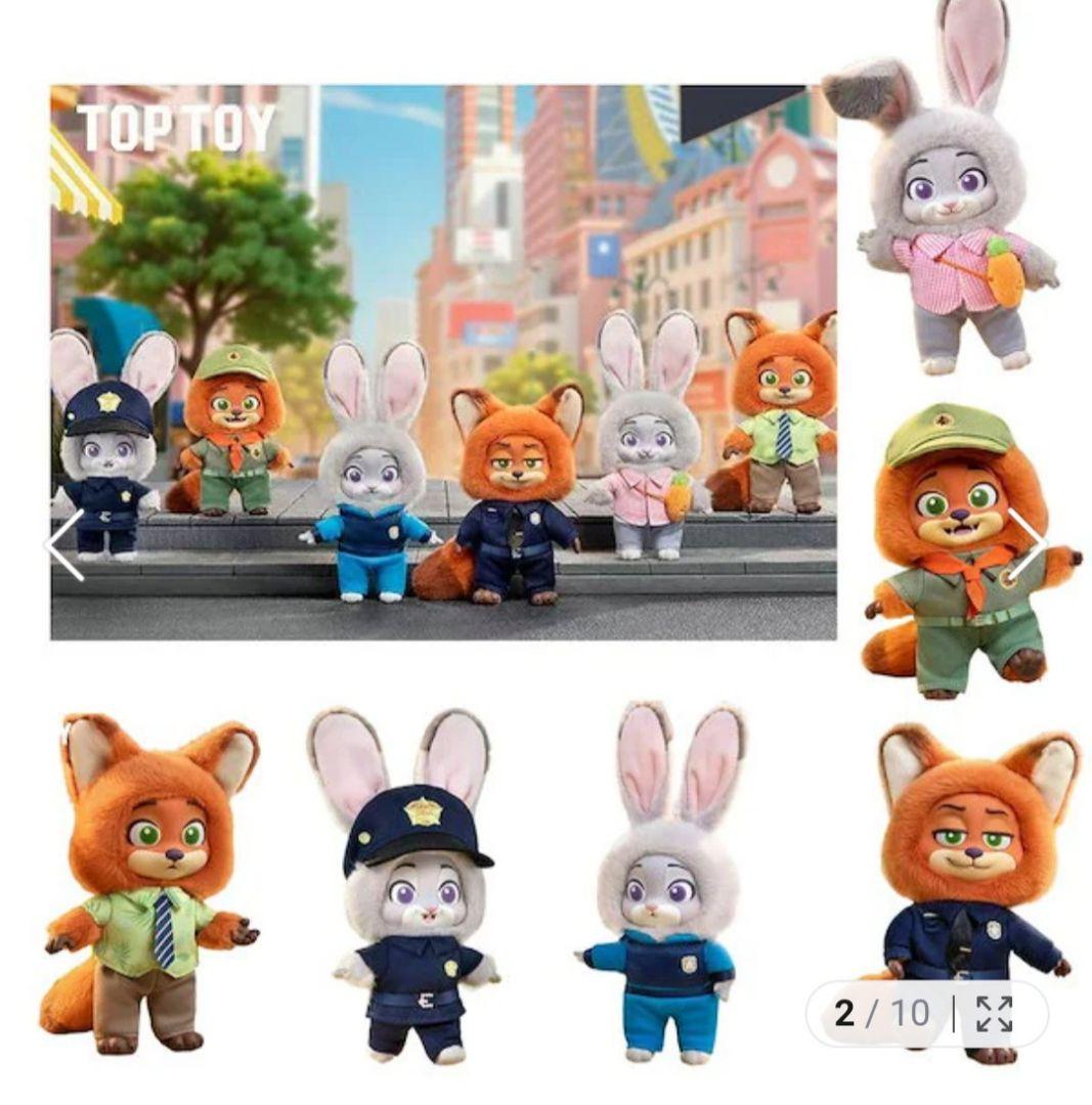 【新品】ズートピア ぬいぐるみキーホルダー ジュディ＆ニック 警察官 2種