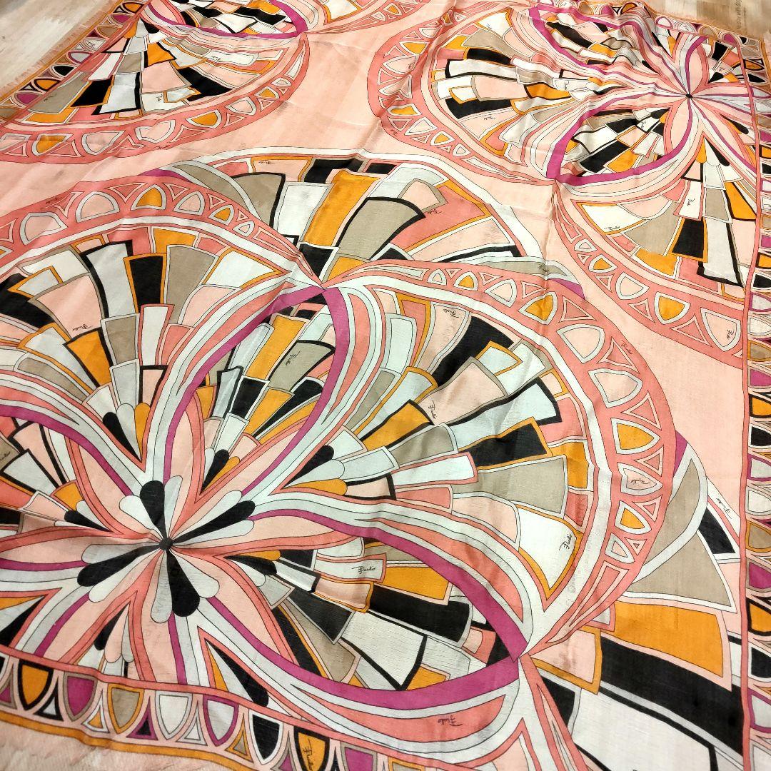 EMILIO PUCCI シルク100%幾何学模様 ストール 未使用品